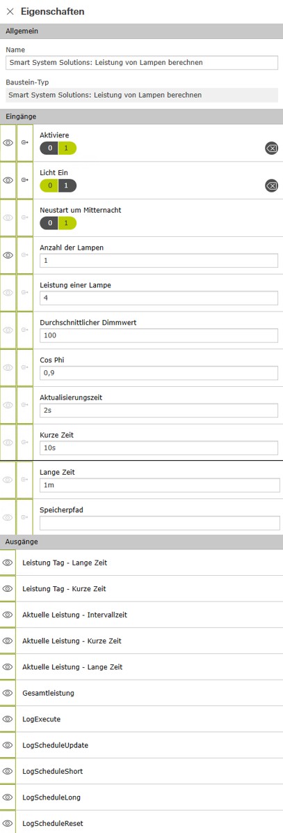 CalculateEnergyLamps_Eigenschaften